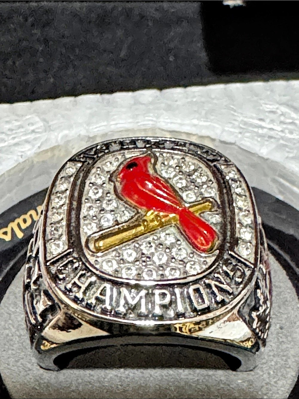 2011 St. Louis Cardinals World Series Champions Replica Ring Silver & Red